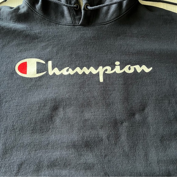 Champion Mens Pullover Hoodie Navy Blue Size 2XL - Picture 3 of 9